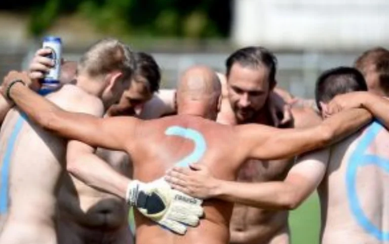 Crazy protest in Germany playing naked football, that's why