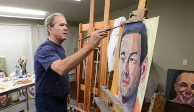 George Bush dipinge ritratti di migranti e scrive un libro su di loro