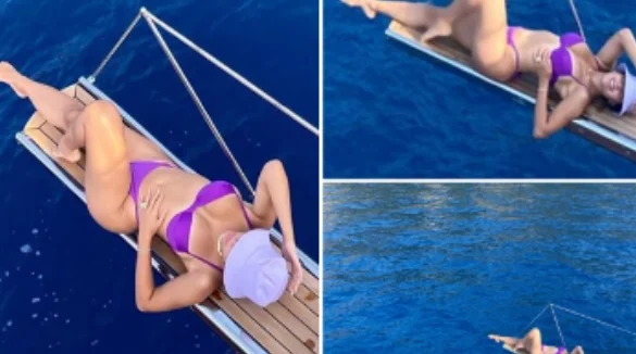 Georgina pozon nga jahti luksoz i Cristianos – vëmendje marrin format trupore