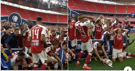 Aubameyang sapo ka dhuruar një prej ngritjeve më të këqija të një trofeu në histori të futbollit