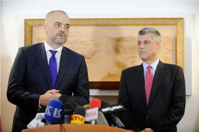 Thaci comforts Rama for her mother's death