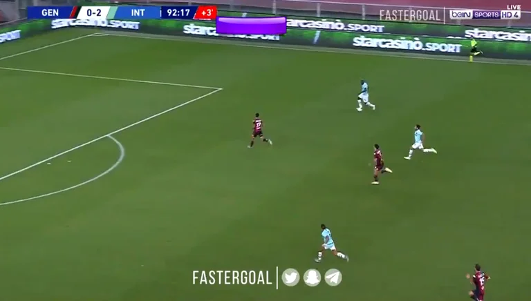 Luke's goal at the extra time against Genoa should not be lost. I leave the defender to die with a super movement