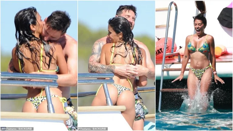 Mess si libera in vacanza, bacio e abbracci caldi con la moglie davanti a Suarez