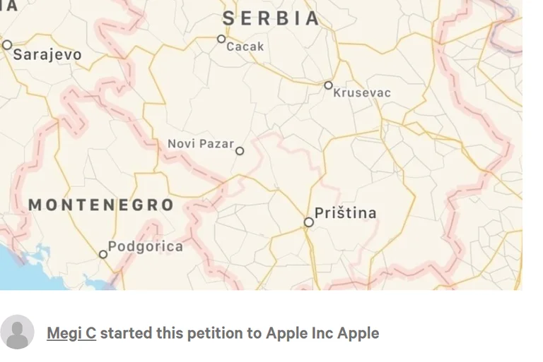 Requesting against Kosovo presentation as part of Serbia on Maps begins