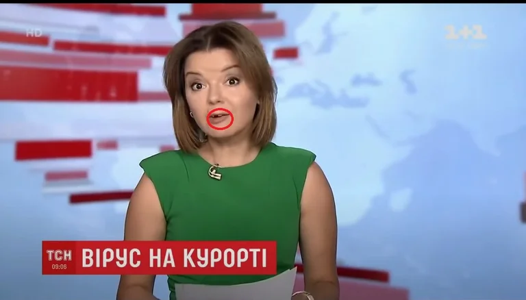 Tooth falls during live transmission, news moderator makes unexpected action