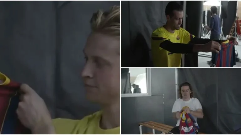 The camera has captured Barcelona's first star response when they see the lantern for the new season.