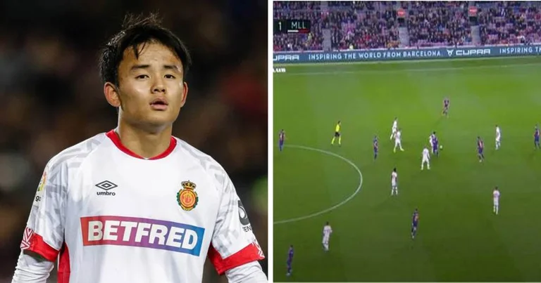 Rara: Quando Takefuso Kubo ha messo la palla sotto i suoi piedi attraverso il mezzo tra ) Camp Nou