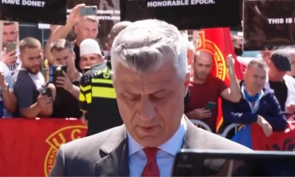 Kosovo's speech made three days' trip to The Hague to support Thaci today