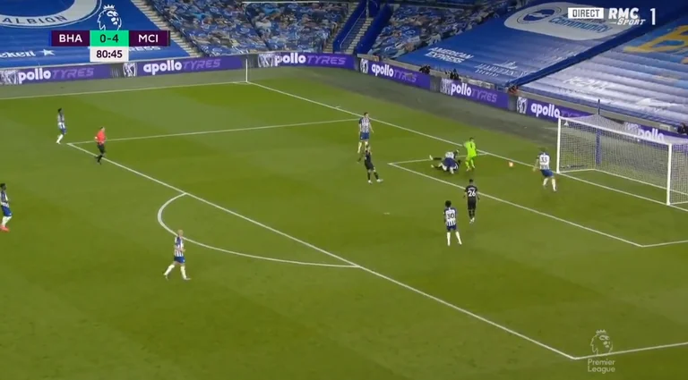 Brighton must have the worst defense on PL. See the goal he just suffered from Sterling.