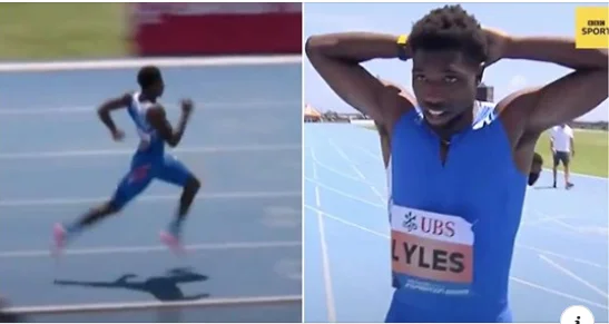 The American governor thought he broke Bolt's world record at 200 meters, but he realized that he ran only 185m.