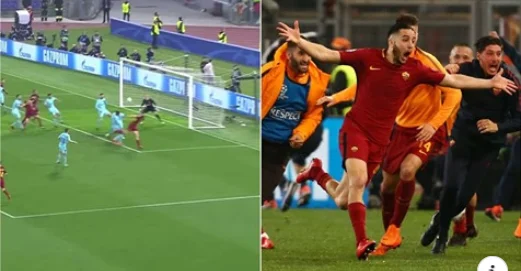 The commentator's reaction to Rome's overthrowing Barcelona will cause you to be thrilled.
