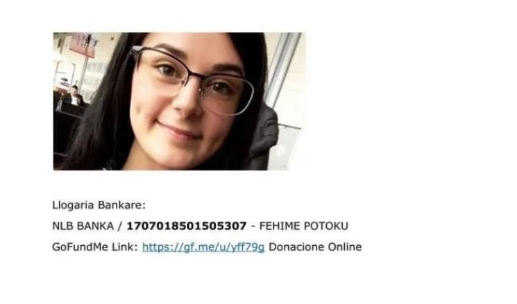 Fjolla di Mitrovica Potoku ha bisogno di aiuto, soffrendo di cancro raro