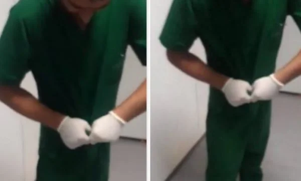 Kosovo nurse gets excited: The clothes sweat.