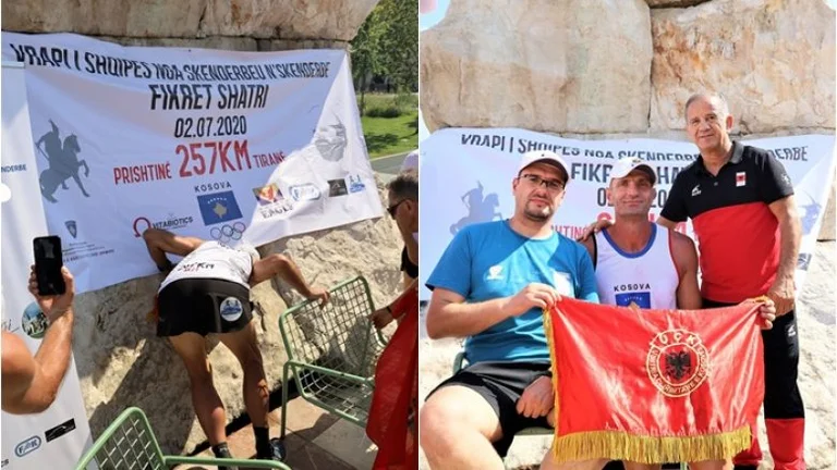 Fjalët e para të Fikret Shatrit pasi realizoi rrugëtimin sfidues prej 257 kilometra nga Prishtina në Tiranë