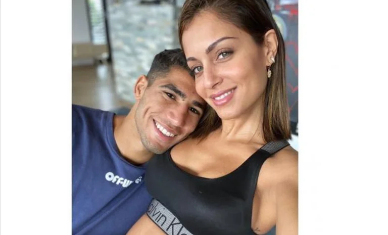 The Moroccan defender is accompanied by renowned Spanish actress to Milan