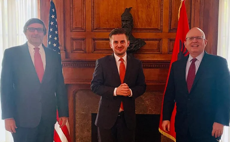 Cakaj continues visit to US, meets Regener and Palmer