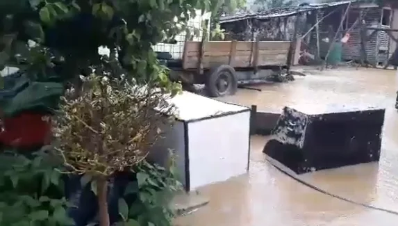 Major rainfalls flood Pristina village of Sharban