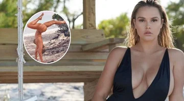 La moitié nue de Kinsey fait des abbobs sur la plage