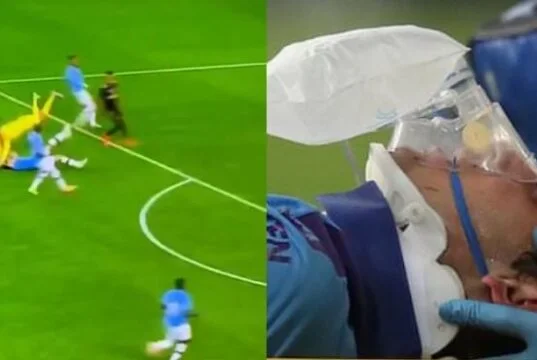 Ndërhyrje horror, portieri i Manchester City-t përplas shokun e skuadrës, ky i fundit kishte nevojë për oksigjen