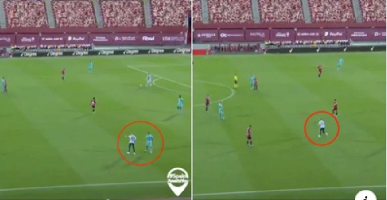 Majorque- Barcelone joue derrière des portes fermées, mais un fan va sur le terrain et interrompt le match.