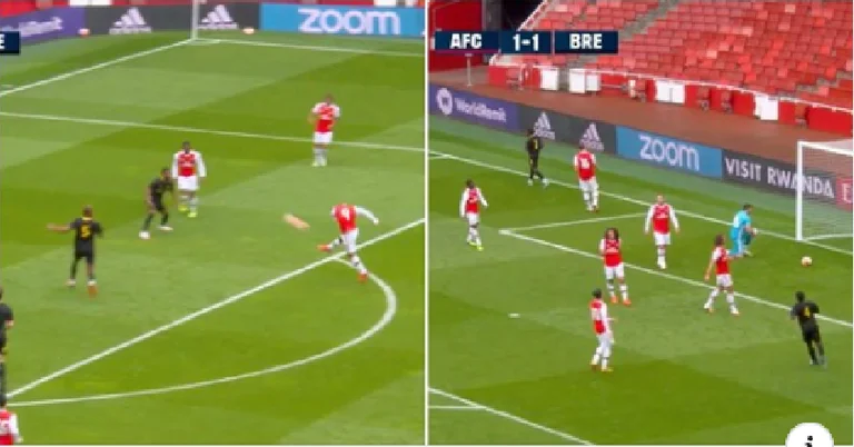Image publiée par la perte 3-2 d'Arsenal contre Brentford à huis clos