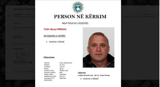 Nëse e keni parë këtë person, lajmëroni Policinë