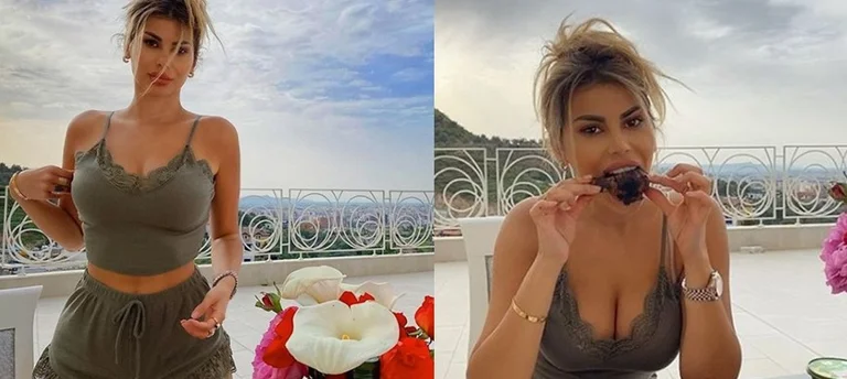 Il leone Vjollca posa sexy dal balcone