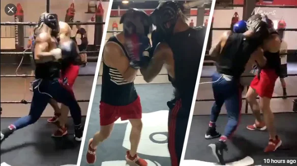 The renowned American boxer is being criticized after publicizing images by abuse of partner in the ring