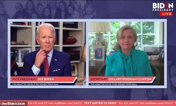 Hillary Clinton recauda 2 millones de dólares para Joe Biden durante la conferencia con