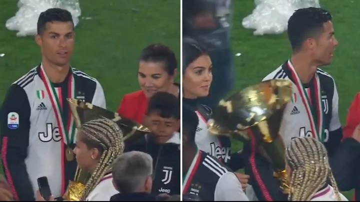 When Cristiano Ronaldo accidentally hit his son and girlfriend with a trophy weighing 5 kilos.
