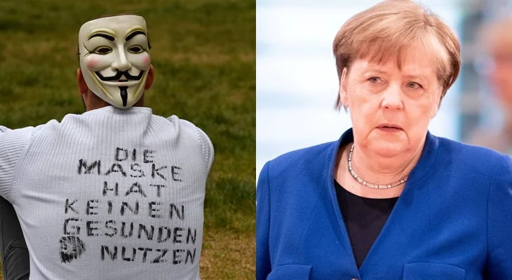 The new measures against the Coronavirus seem to have exasperated the Germans: Red roses and a tombstone in front of Merkel's office