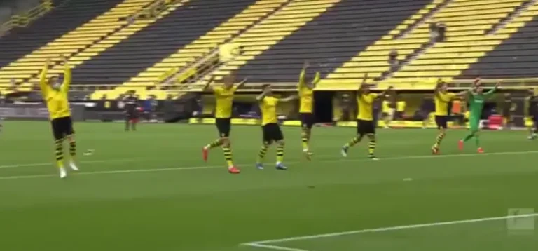 This is the interesting way the Dortmund players celebrated in the absence of fans