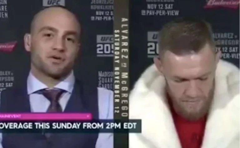 Esta fue la primera y única vez cuando McGregor perdió su juego de palabras antes de un mechi en la UFC.
