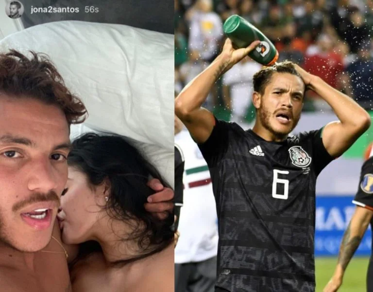 The popular football player confuses post, publishes intimate photos alongside the model
