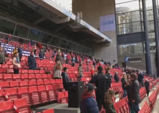 In Denmark, stadium trains are being used as an open-air school bank