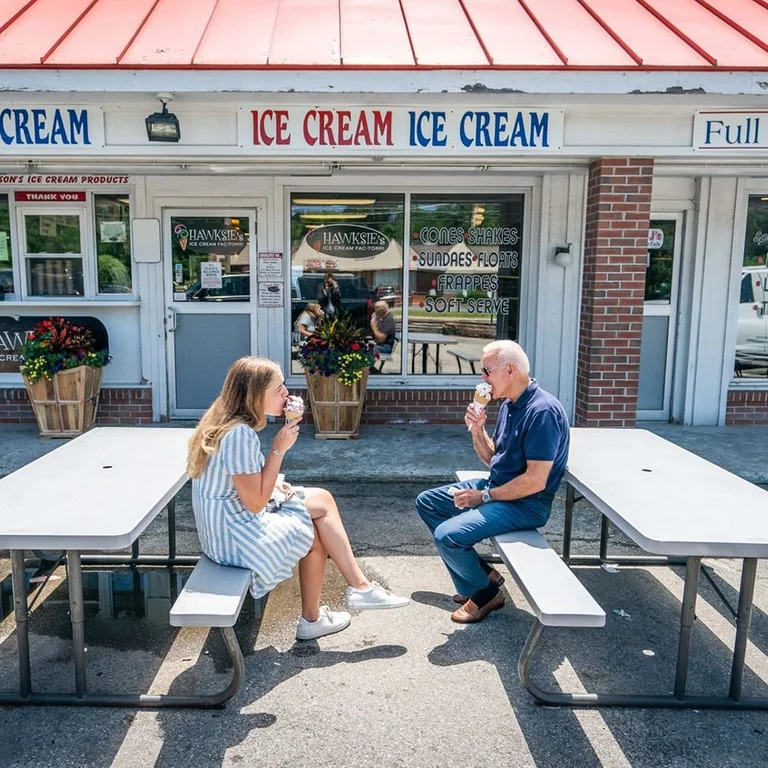 Tante dieser Welt: Joe Biden denkt an das erste Eis, das er nach der Pandemie essen wird.