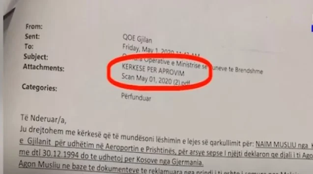 Official Messages: Communication published between institutions in the case of 26-year-old Gjilan