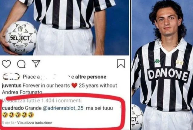 Juventus remembers the former player who died of leukemia, while the side that ridiculed him later apologized