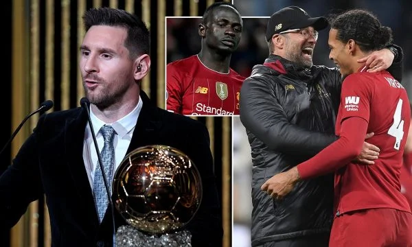 Messy doesn't agree with Clopp to support Van Dijk for Golden Top, he's holding Manes' arm.