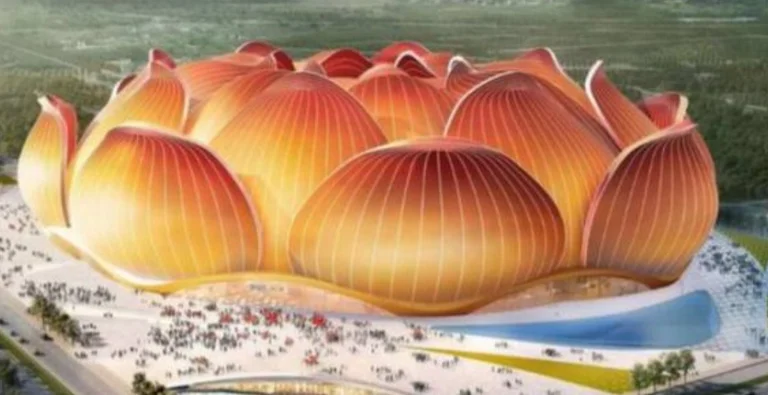 Le club chinois commence la construction du plus grand stade de football du monde, en forme de lys