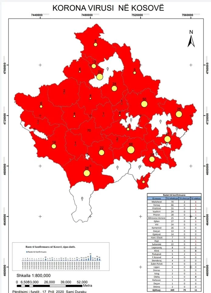 Karte der Korruption in Kosovo