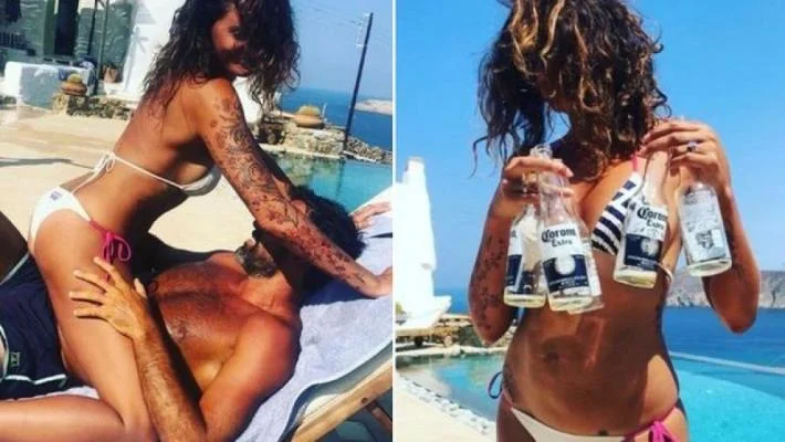 Die Frau des Arsenal-Sterns”djeg” instagram, Foto mit dem Bikini von”Corona”