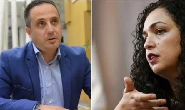 Vjosa Osmani y Driton Selmanaj en la bóveda