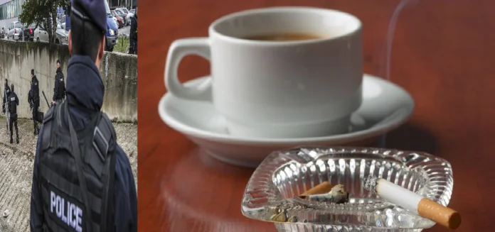 La policía descubre una cafetería en Fushe Kosovo trabajando, había clientes dentro