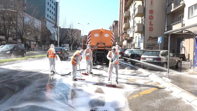 Pristina streets disinfect