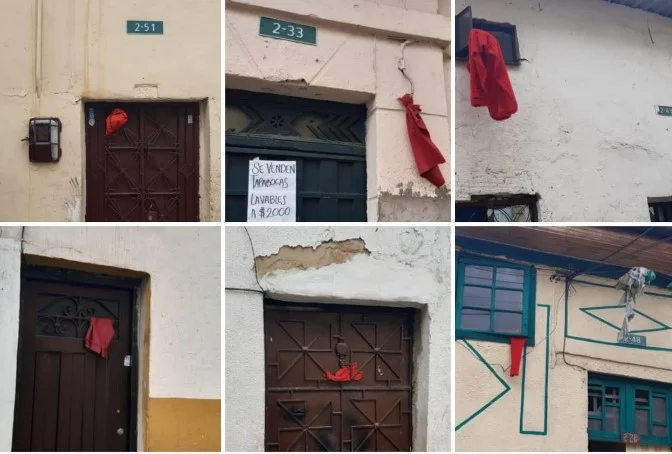Columbians put red rags in the window so they can get food from others