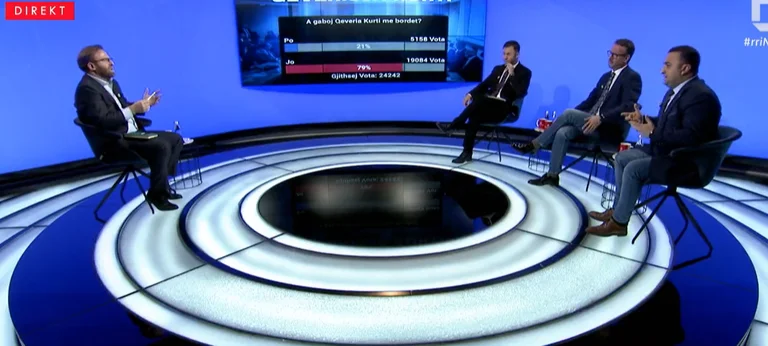 Analysts kneel Hakki Abazin in studio, calling him a manipulator and offensive to the public