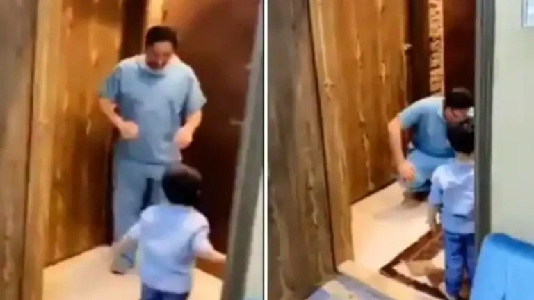 Touching view: After returning from the hospital, the doctor bursts into tears.