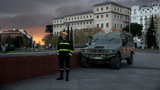 Spanien, Armee zur Beförderung der Toten aus dem Coronavirus