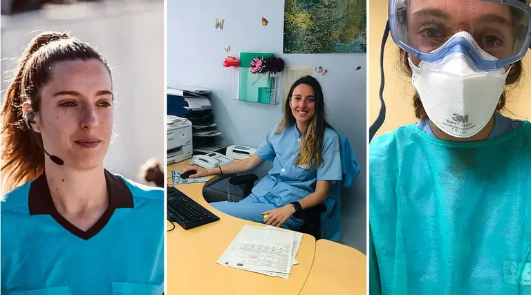 Spanish football judge symbol heroism: Returning to the Nurse to Help the Touch